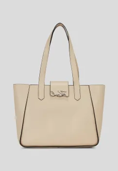 Karl Lagerfeld geanta de piele culoarea bej, A3W30133 imagine