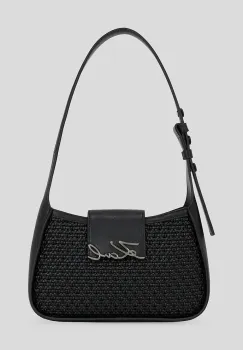 Karl Lagerfeld geanta de piele culoarea negru, A3W30049 imagine