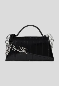 Karl Lagerfeld geanta de piele culoarea negru, A3W30050 imagine