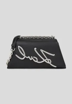 Karl Lagerfeld geanta de piele culoarea negru, A3W30138 imagine
