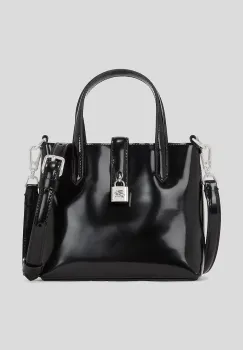 Karl Lagerfeld geanta de piele culoarea negru, A3W30288 imagine