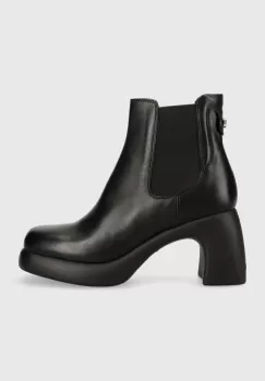 Karl Lagerfeld ghete chelsea de piele ASTRAGON femei, culoarea negru, cu toc drept, KL33840 imagine