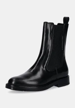 Karl Lagerfeld ghete chelsea de piele BLAKE femei, culoarea negru, cu toc plat, KL41460 imagine
