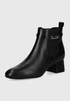 Karl Lagerfeld ghete chelsea de piele BONNIE femei, culoarea negru, cu toc drept, KL30344 imagine