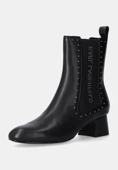 Karl Lagerfeld ghete chelsea de piele BONNIE femei, culoarea negru, cu toc drept, KL30364 imagine