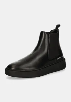Karl Lagerfeld ghete chelsea de piele FLINT barbati, culoarea negru, KL53340A imagine