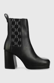 Karl Lagerfeld ghete chelsea de piele Lavinia Iii femei, culoarea negru, cu toc drept imagine