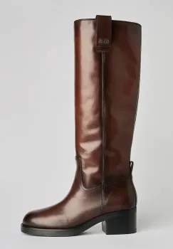 Karl Lagerfeld ghete de piele BROOKLYN culoarea maro, cu toc drept, izolare usoara, KL41790W imagine