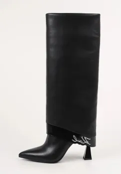 Karl Lagerfeld ghete de piele DEBUTANTE culoarea negru, cu toc cui, KL32081 imagine