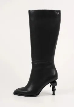 Karl Lagerfeld ghete de piele KARL NFT HEEL culoarea negru, cu toc cui, KL39175 imagine