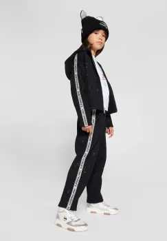 Karl Lagerfeld  hanorac cu fermoar si gluga pentru copii cu bumbac imagine