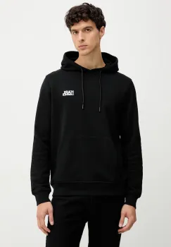 Karl Lagerfeld hanorac de bumbac culoarea negru, cu gluga, cu imprimeu, 554917.705092 imagine
