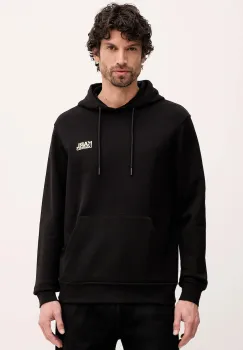 Karl Lagerfeld hanorac de bumbac culoarea negru, cu gluga, cu imprimeu, 561917.705781 imagine