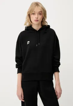 Karl Lagerfeld hanorac de bumbac culoarea negru, cu gluga, melanj, A3W20053 imagine