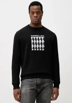 Karl Lagerfeld hanorac de bumbac culoarea negru, cu imprimeu, 554917.705402 imagine