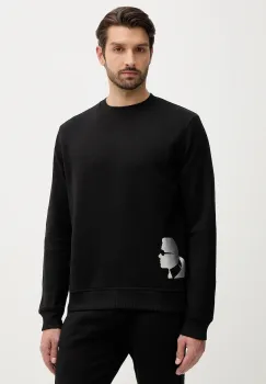 Karl Lagerfeld hanorac de bumbac culoarea negru, cu imprimeu, 554917.705403 imagine