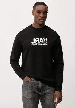 Karl Lagerfeld hanorac de bumbac culoarea negru, cu imprimeu, 561917.705780 imagine