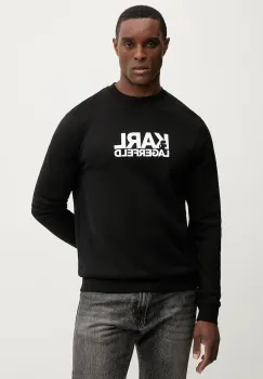 Karl Lagerfeld hanorac de bumbac culoarea negru, cu imprimeu, 561917.705780 imagine