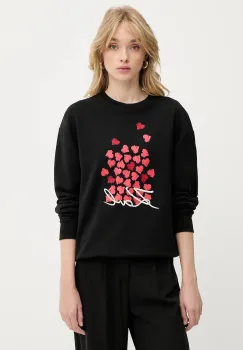 Karl Lagerfeld hanorac de bumbac culoarea negru, cu imprimeu, A3W20006 imagine