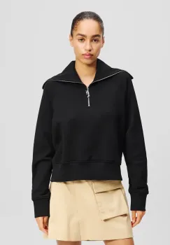 Karl Lagerfeld hanorac de bumbac femei, culoarea negru, uni, A2W20035 imagine