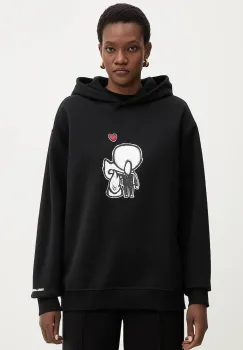 Karl Lagerfeld hanorac de bumbac IKON culoarea negru, cu gluga, cu imprimeu, B1W20030 imagine