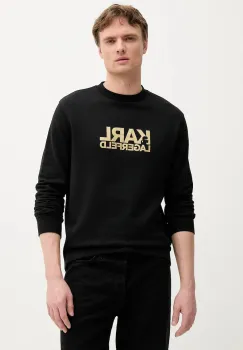 Karl Lagerfeld hanorac din bumbac culoarea negru, cu imprimeu, 553917.705091 imagine