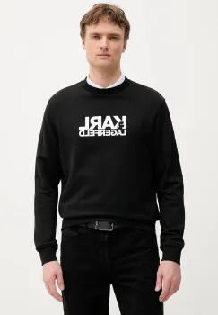 Karl Lagerfeld hanorac din bumbac culoarea negru, cu imprimeu, 553917.705091 imagine