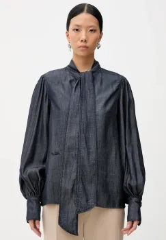 Karl Lagerfeld hanorac din denim FLUID DENIM culoarea bleumarin, uni, B1W11025 imagine