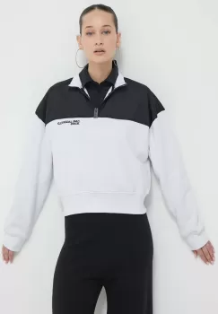 Karl Lagerfeld Jeans bluza femei, culoarea alb, cu imprimeu imagine