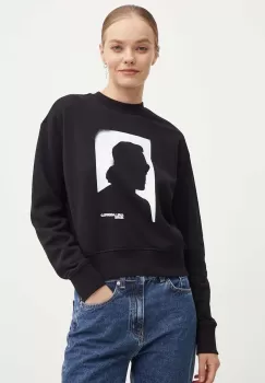 Karl Lagerfeld Jeans bluza femei, culoarea negru, cu imprimeu, 245J1806 imagine