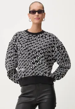 Karl Lagerfeld Jeans bluza femei, culoarea negru, modelator, 246J1803 imagine