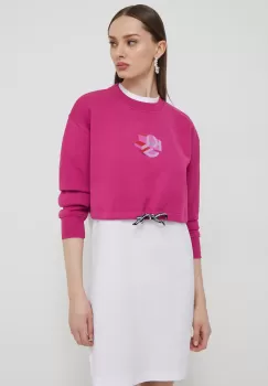 Karl Lagerfeld Jeans bluza femei, culoarea roz, cu imprimeu imagine