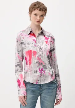 Karl Lagerfeld Jeans camasa culoarea gri, cu guler clasic, slim, B1W11028 imagine