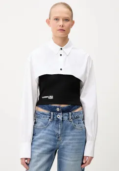 Karl Lagerfeld Jeans camasa culoarea negru, cu guler clasic, regular, A3W11006 imagine