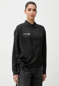 Karl Lagerfeld Jeans camasa culoarea negru, cu guler clasic, relaxed, B1W11026 imagine