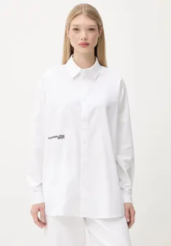 Karl Lagerfeld Jeans camasa din bumbac culoarea alb, cu guler clasic, relaxed, A3W11010 imagine