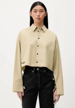 Karl Lagerfeld Jeans camasa din bumbac culoarea bej, cu guler clasic, regular, B1W11027 imagine