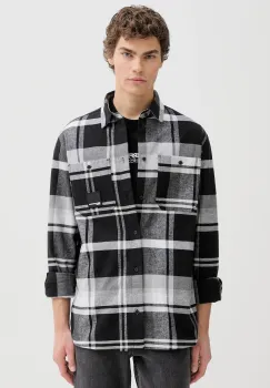 Karl Lagerfeld Jeans camasa din bumbac culoarea gri, cu guler clasic, regular, B1M16010 imagine