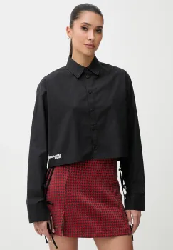 Karl Lagerfeld Jeans camasa din bumbac culoarea negru, cu guler clasic, regular, B1W11027 imagine