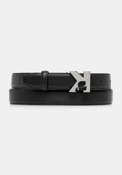 Karl Lagerfeld Jeans curea de piele culoarea negru, A3W33120 imagine
