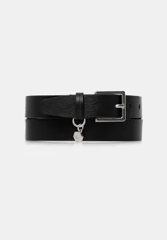 Karl Lagerfeld Jeans curea de piele culoarea negru, A4W33097 imagine