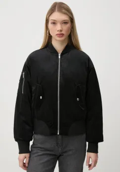 Karl Lagerfeld Jeans geaca bomber femei, culoarea negru, de iarna, oversize, A1W15010 imagine