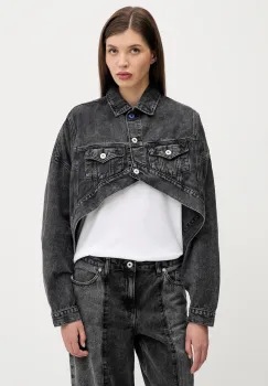 Karl Lagerfeld Jeans geaca de blugi din bumbac culoarea negru, de tranzitie, oversize, A3W14060 imagine