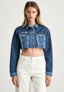 Karl Lagerfeld Jeans geaca de blugi pentru femei din bumbac imagine
