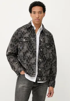 Karl Lagerfeld Jeans geaca din denim culoarea negru, de tranzitie, A3M14009 imagine