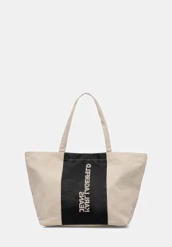 Karl Lagerfeld Jeans geanta de bumbac culoarea bej, A3W50067 imagine