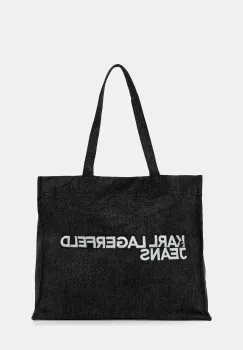 Karl Lagerfeld Jeans geanta din denim culoarea negru, B1W50045 imagine