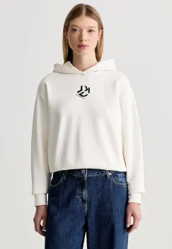 Karl Lagerfeld Jeans hanorac cu gluga pentru femei cu bumbac imagine