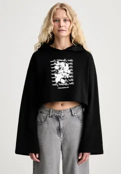 Karl Lagerfeld Jeans hanorac cu gluga pentru femei din bumbac imagine