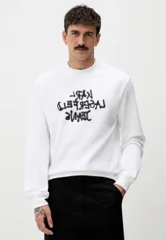 Karl Lagerfeld Jeans hanorac de bumbac culoarea alb, B1M20051 imagine